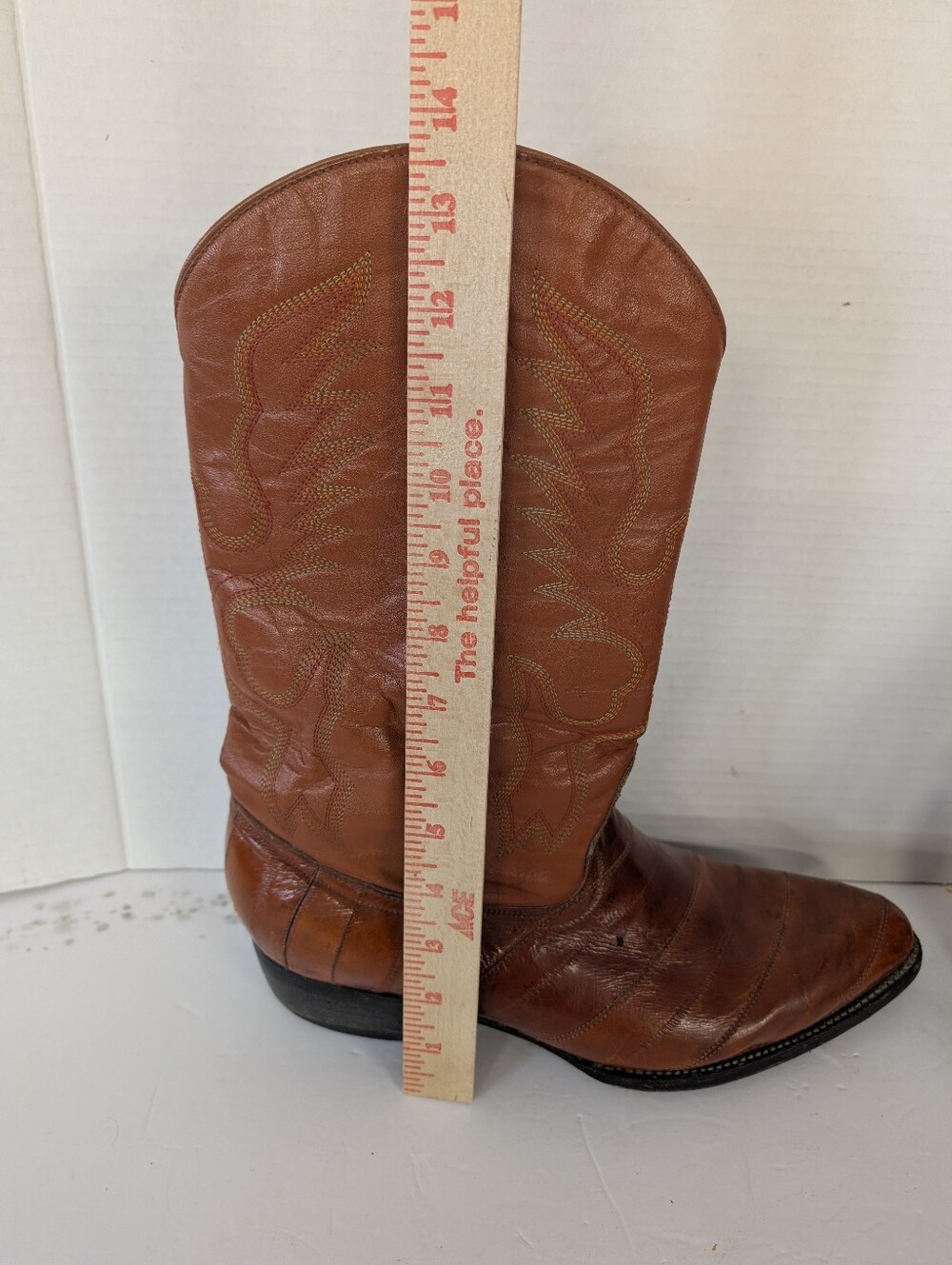 Boots  Men's Cowboy Western Brown Exotic Leather Cowboy Boots Size 11 - Picture 16 of 16
